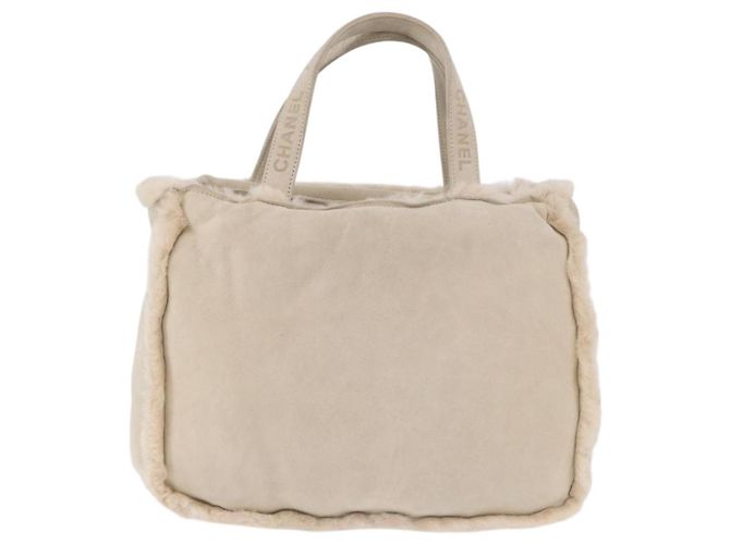 Borsa a mano CHANEL Mouton Beige CC Auth 200356A - vista 13