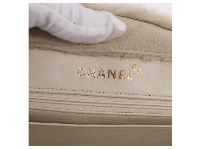 Borsa a mano CHANEL Mouton Beige CC Auth 200356A - vista 17