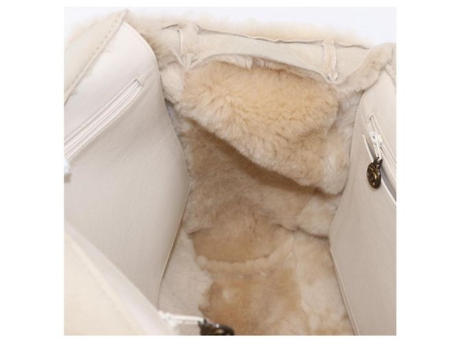 Borsa a mano CHANEL Mouton Beige CC Auth 200356A - vista 19