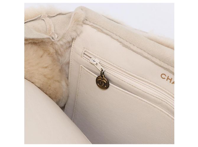 Borsa a mano CHANEL Mouton Beige CC Auth 200356A - vista 20