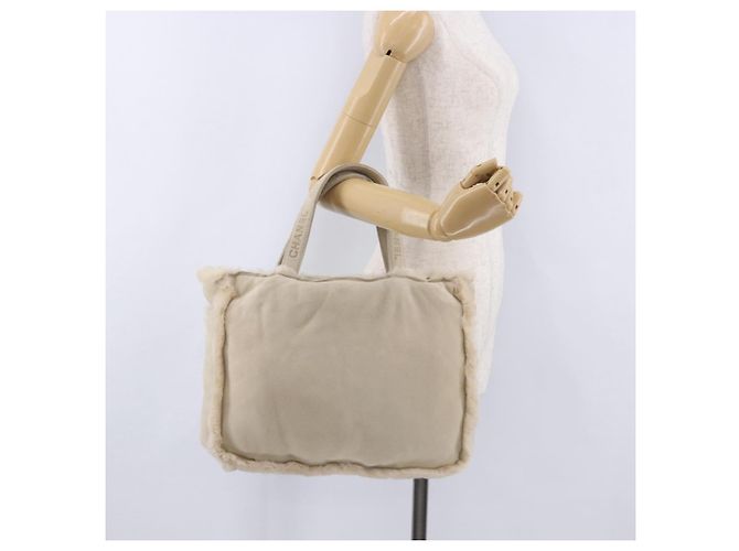 Borsa a mano CHANEL Mouton Beige CC Auth 200356A - vista 24