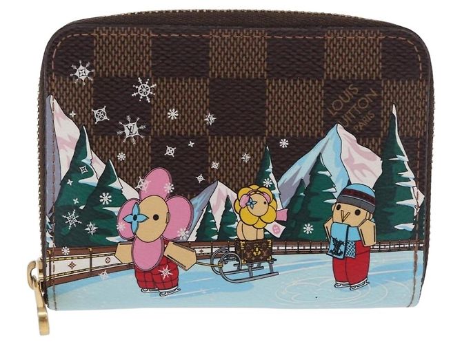 LOUIS VUITTON Damier Ebene Zippy Coin Purse N40721 LV Auth 200094A - vista 13