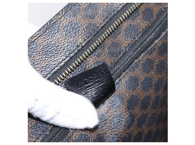 Céline Borsa Tote CELINE Macadam PVC Pelle Nero Tono Oro Auth 202273 - vista 12
