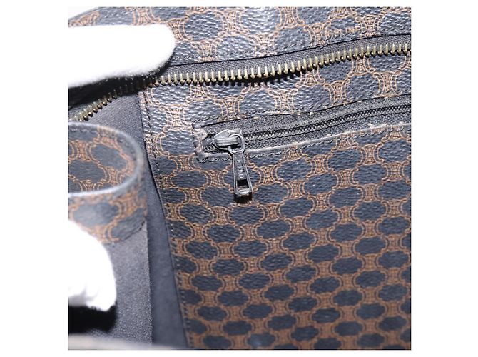 Céline Borsa Tote CELINE Macadam PVC Pelle Nero Tono Oro Auth 202273 - vista 21