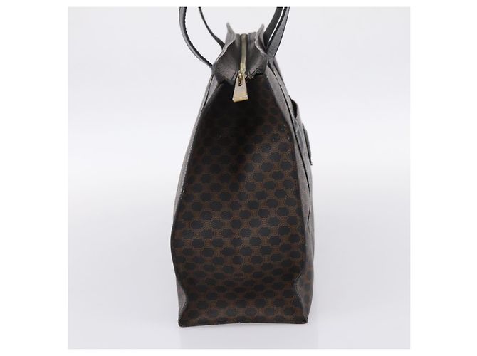 Céline Borsa Tote CELINE Macadam PVC Pelle Nero Tono Oro Auth 202273 - vista 3