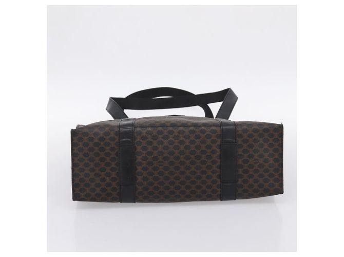 Céline Borsa Tote CELINE Macadam PVC Pelle Nero Tono Oro Auth 202273 - vista 5