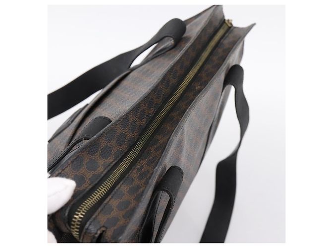 Céline Borsa Tote CELINE Macadam PVC Pelle Nero Tono Oro Auth 202273 - vista 6