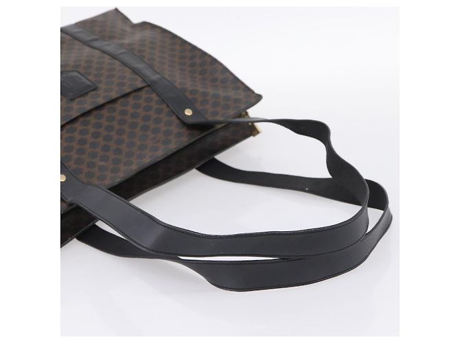 Céline Borsa Tote CELINE Macadam PVC Pelle Nero Tono Oro Auth 202273 - vista 7