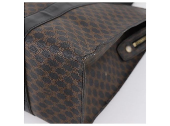 Céline Borsa Tote CELINE Macadam PVC Pelle Nero Tono Oro Auth 202273 - vista 8
