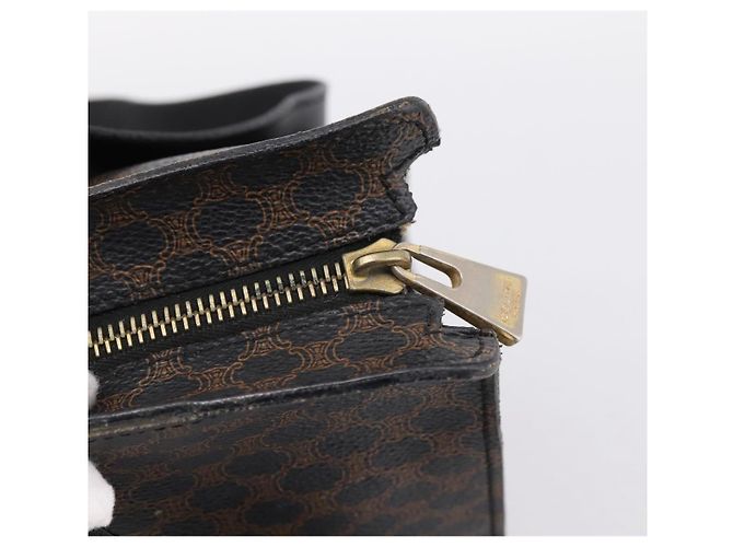 Céline Borsa Tote CELINE Macadam PVC Pelle Nero Tono Oro Auth 202273 - vista 9