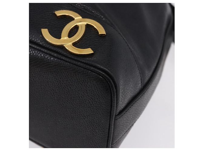Borsa a tracolla CHANEL Triple Coco Chain in pelle Caviar Nera e Oro CC Auth yk20817SAV Nero D'oro - vista 15