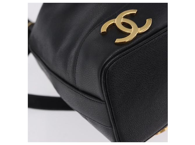 Borsa a tracolla CHANEL Triple Coco Chain in pelle Caviar Nera e Oro CC Auth yk20817SAV Nero D'oro - vista 16