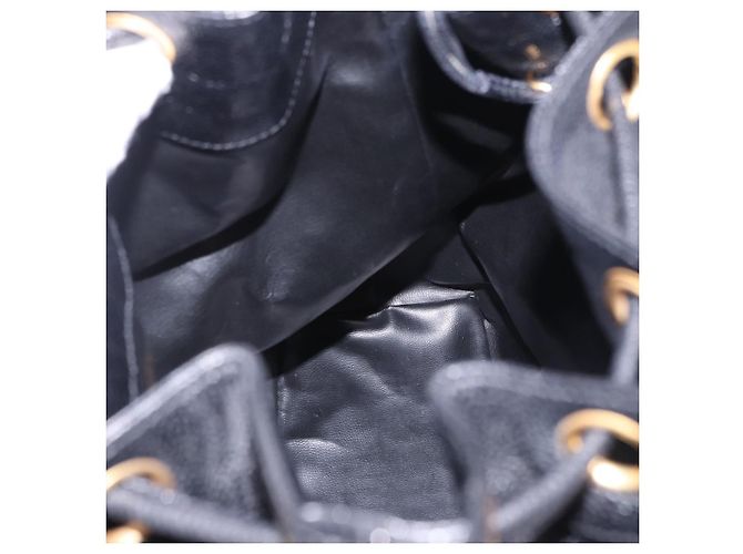 Borsa a tracolla CHANEL Triple Coco Chain in pelle Caviar Nera e Oro CC Auth yk20817SAV Nero D'oro - vista 20