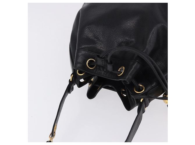 Borsa a tracolla CHANEL Triple Coco Chain in pelle Caviar Nera e Oro CC Auth yk20817SAV Nero D'oro - vista 6