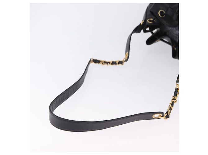 Borsa a tracolla CHANEL Triple Coco Chain in pelle Caviar Nera e Oro CC Auth yk20817SAV Nero D'oro - vista 7