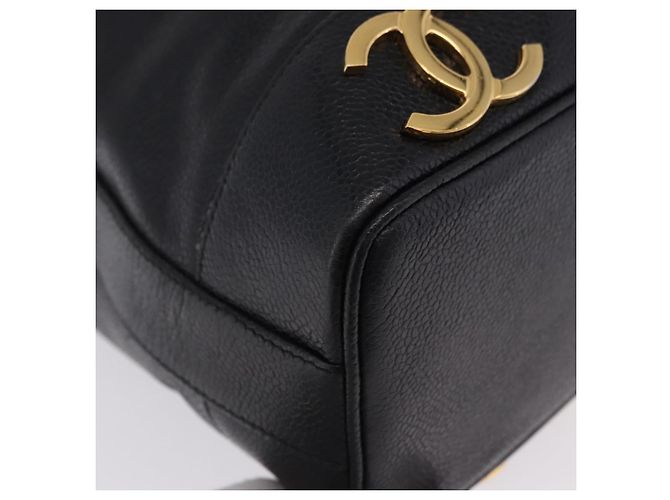 Borsa a tracolla CHANEL Triple Coco Chain in pelle Caviar Nera e Oro CC Auth yk20817SAV Nero D'oro - vista 8
