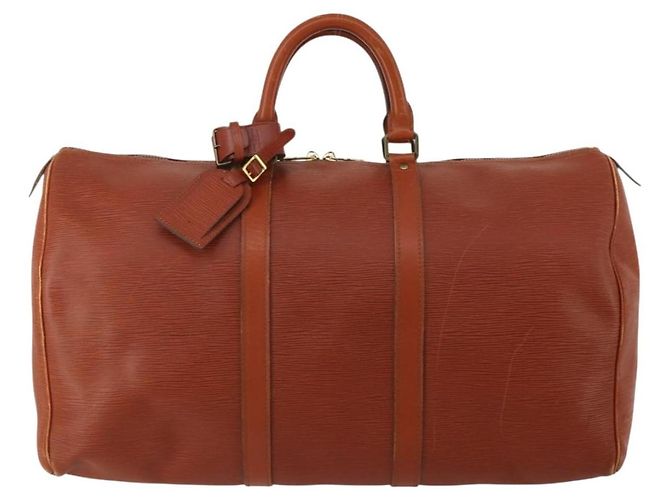 LOUIS VUITTON Epi Keepall 50 Boston Bag Brown M42968 LV Auth 200906 Marrone - vista 13