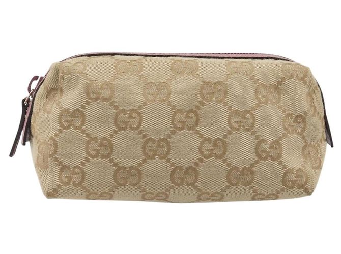 Pouch GUCCI GG Canvas Beige Oro 29596 Auth 199845A D'oro - vista 13