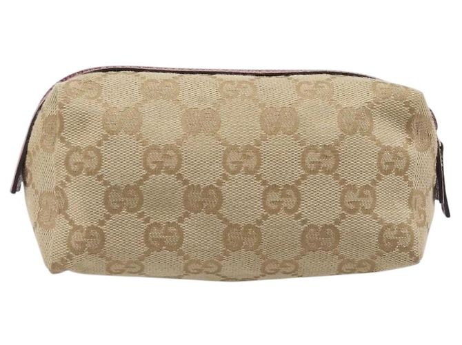 Pouch GUCCI GG Canvas Beige Oro 29596 Auth 199845A D'oro - vista 2