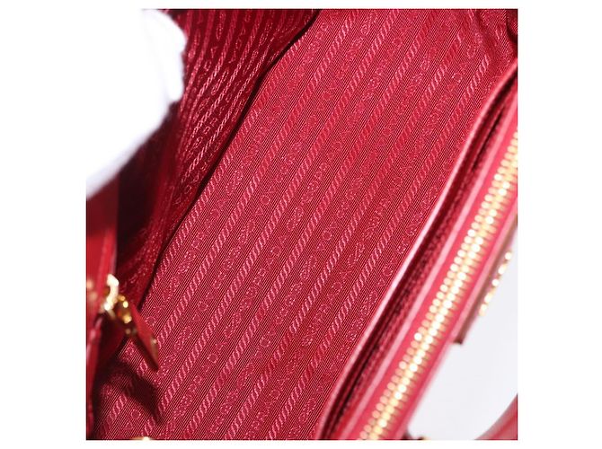 Borsa a mano PRADA Galleria in pelle Saffiano 2way Rossa Oro Auth 199932V Rosso D'oro - vista 10