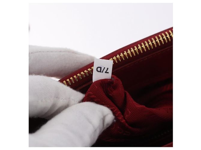 Borsa a mano PRADA Galleria in pelle Saffiano 2way Rossa Oro Auth 199932V Rosso D'oro - vista 11