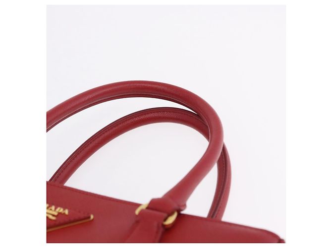 Borsa a mano PRADA Galleria in pelle Saffiano 2way Rossa Oro Auth 199932V Rosso D'oro - vista 14