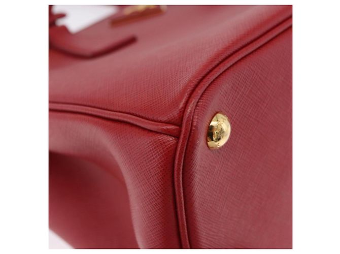Borsa a mano PRADA Galleria in pelle Saffiano 2way Rossa Oro Auth 199932V Rosso D'oro - vista 16