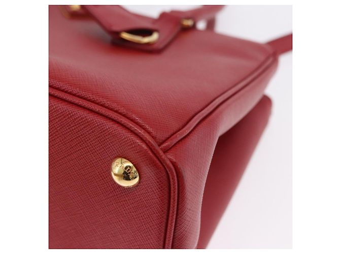 Borsa a mano PRADA Galleria in pelle Saffiano 2way Rossa Oro Auth 199932V Rosso D'oro - vista 17