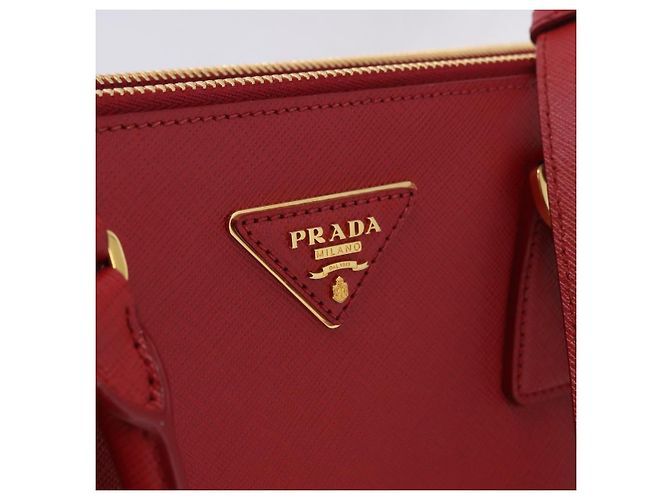 Borsa a mano PRADA Galleria in pelle Saffiano 2way Rossa Oro Auth 199932V Rosso D'oro - vista 20