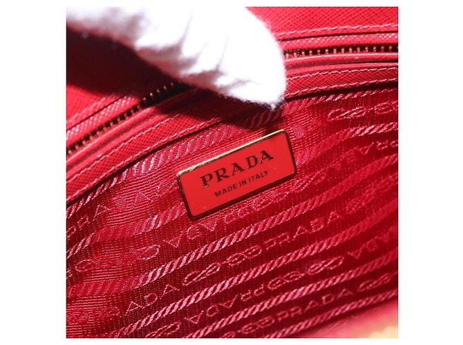 Borsa a mano PRADA Galleria in pelle Saffiano 2way Rossa Oro Auth 199932V Rosso D'oro - vista 21