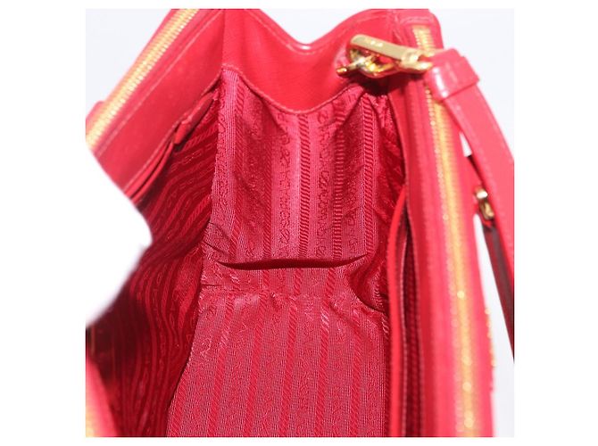 Borsa a mano PRADA Galleria in pelle Saffiano 2way Rossa Oro Auth 199932V Rosso D'oro - vista 22