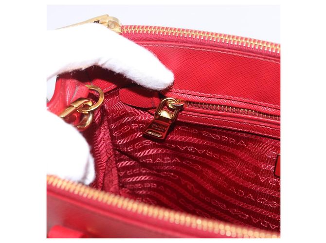 Borsa a mano PRADA Galleria in pelle Saffiano 2way Rossa Oro Auth 199932V Rosso D'oro - vista 24