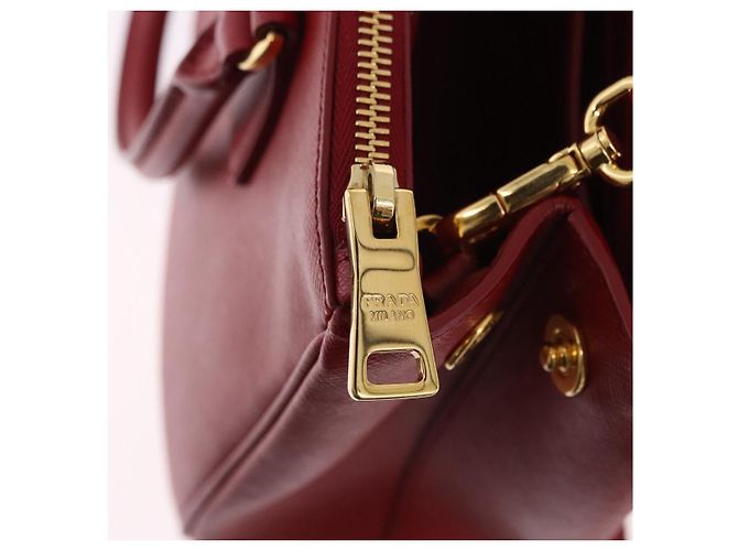 Borsa a mano PRADA Galleria in pelle Saffiano 2way Rossa Oro Auth 199932V Rosso D'oro - vista 26