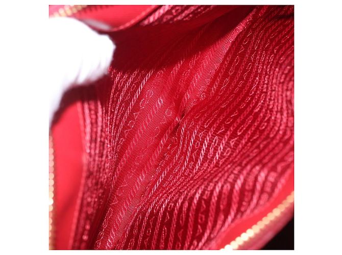 Borsa a mano PRADA Galleria in pelle Saffiano 2way Rossa Oro Auth 199932V Rosso D'oro - vista 27