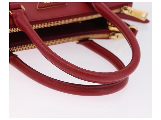 Borsa a mano PRADA Galleria in pelle Saffiano 2way Rossa Oro Auth 199932V Rosso D'oro - vista 7