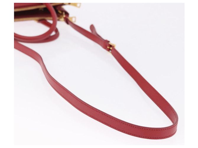 Borsa a mano PRADA Galleria in pelle Saffiano 2way Rossa Oro Auth 199932V Rosso D'oro - vista 8