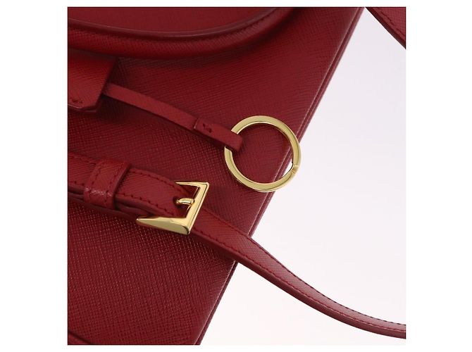Borsa a mano PRADA Galleria in pelle Saffiano 2way Rossa Oro Auth 199932V Rosso D'oro - vista 9
