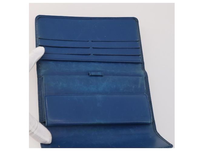LOUIS VUITTON Epi Monogram Key Case Coin Purse Wallet 5 Set Blue LV Auth BA15060 Giallo - vista 11