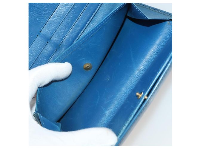 LOUIS VUITTON Epi Monogram Key Case Coin Purse Wallet 5 Set Blue LV Auth BA15060 Giallo - vista 12