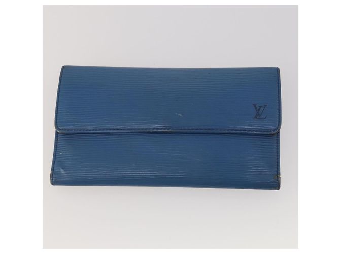 LOUIS VUITTON Epi Monogram Key Case Coin Purse Wallet 5 Set Blue LV Auth BA15060 Giallo - vista 7