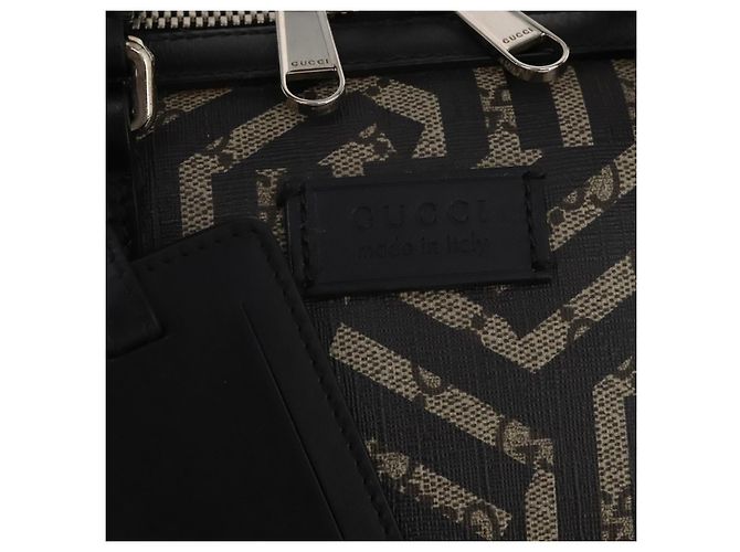Padlock Borsa Boston GUCCI GG Supreme GG Caleido PVC 2way Beige Black 406380 Auth 196436SAM Nero - vista 19