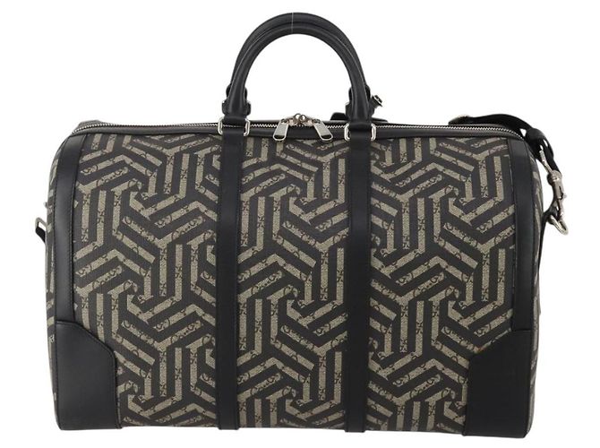 Padlock Borsa Boston GUCCI GG Supreme GG Caleido PVC 2way Beige Black 406380 Auth 196436SAM Nero - vista 2