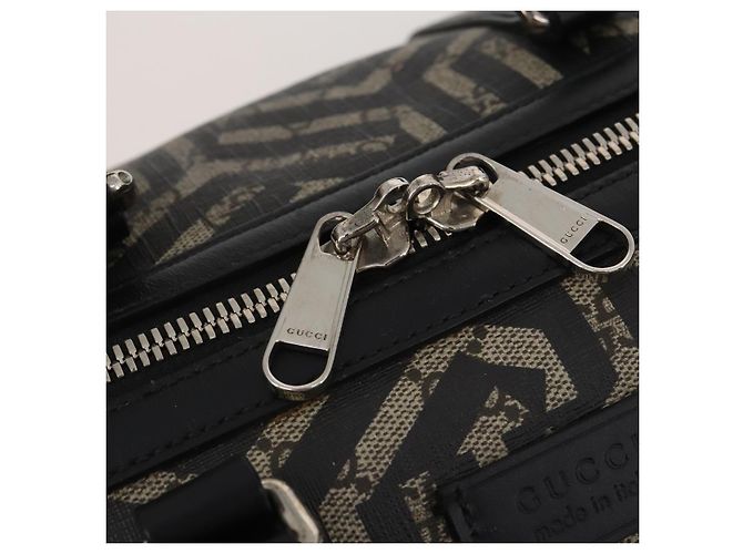 Padlock Borsa Boston GUCCI GG Supreme GG Caleido PVC 2way Beige Black 406380 Auth 196436SAM Nero - vista 21