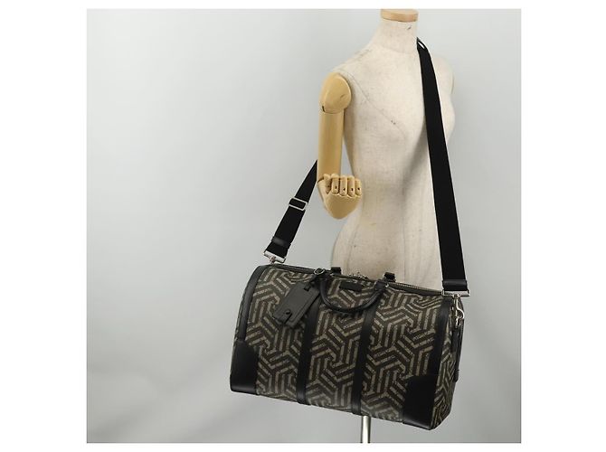Padlock Borsa Boston GUCCI GG Supreme GG Caleido PVC 2way Beige Black 406380 Auth 196436SAM Nero - vista 27