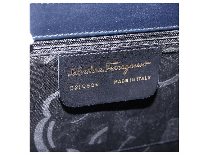 Salvatore Ferragamo Borsa in pelle con manico convertibile Blu navy - vista 6