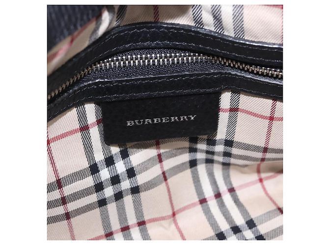 Borsa a tracolla BURBERRY in pelle nera e argento Auth 202141A Nero - vista 11