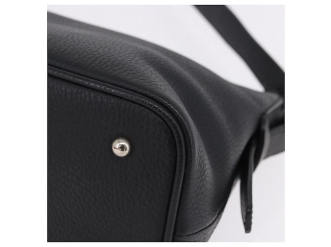 Borsa a tracolla BURBERRY in pelle nera e argento Auth 202141A Nero - vista 15