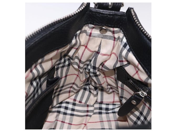 Borsa a tracolla BURBERRY in pelle nera e argento Auth 202141A Nero - vista 20