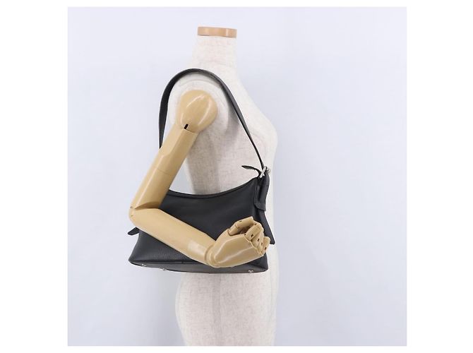 Borsa a tracolla BURBERRY in pelle nera e argento Auth 202141A Nero - vista 23