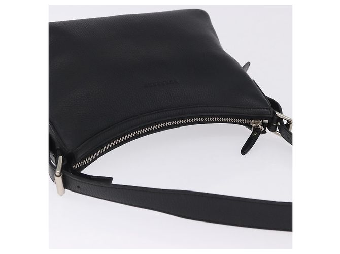 Borsa a tracolla BURBERRY in pelle nera e argento Auth 202141A Nero - vista 7